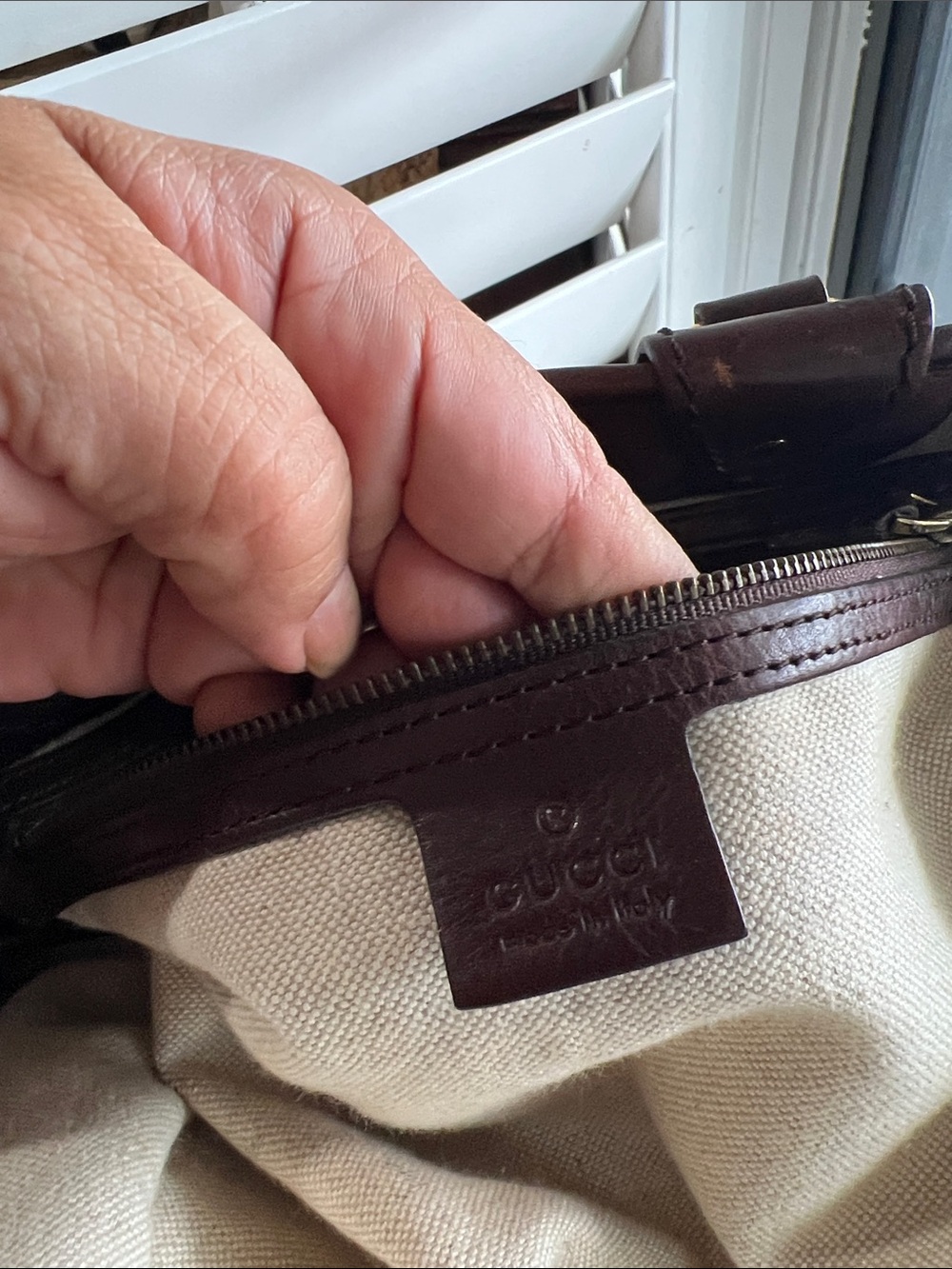 Gucci Brown GG Canvas Top-Handle Satchel with Gold Hardware - Picture 8 of 17